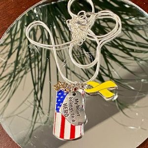 My Heart Belongs to a Hero necklace